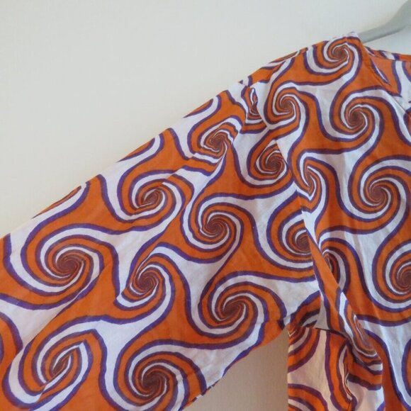 GRETCHEN SCOTT DESIGNS Abstract Geometric Retro Cotton Long Tunic Top - Size M - Picture 7 of 15